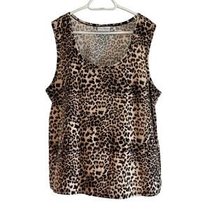 Bobbie Brooks Leopard Print Tank Top Women’s 2X Animal Print Y2K Style Shirt